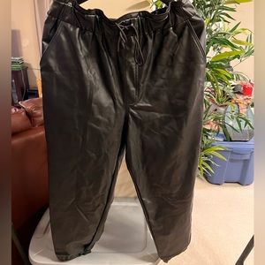 faux leather joggers from abercrombie and fitch